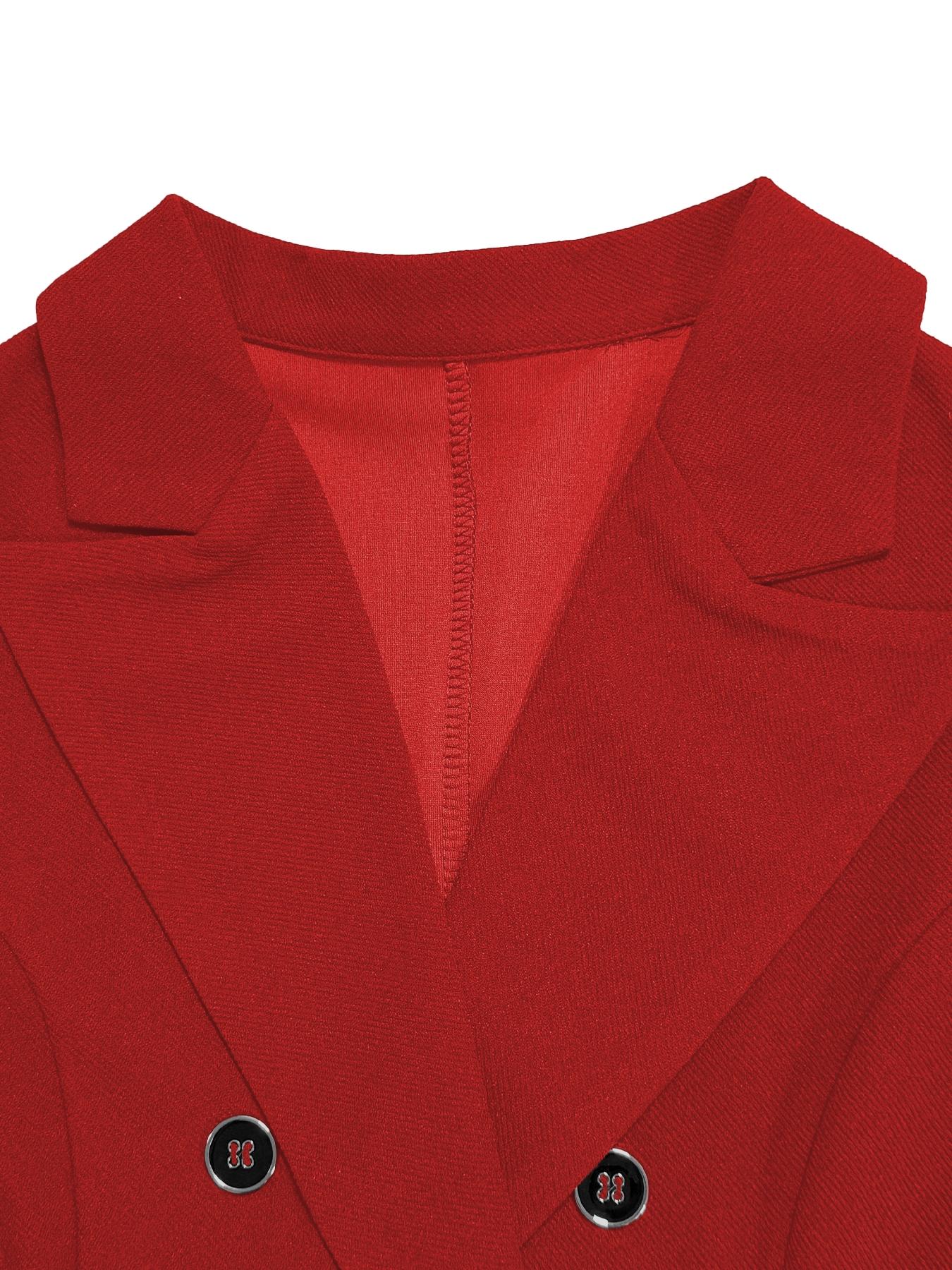 Women's Fashion Chic Business Suit Set, Elegant Western Style, Autumn Winter, Slim Fit Long Pants & Blazer Combo