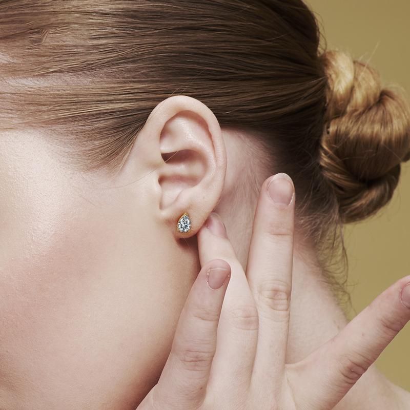 Pear Cut Stud Earrings D Color VVS Synthetic Moissanite Stud Unisex Earrings Birthday Anniversary Mother's Day Gifts for Men Women