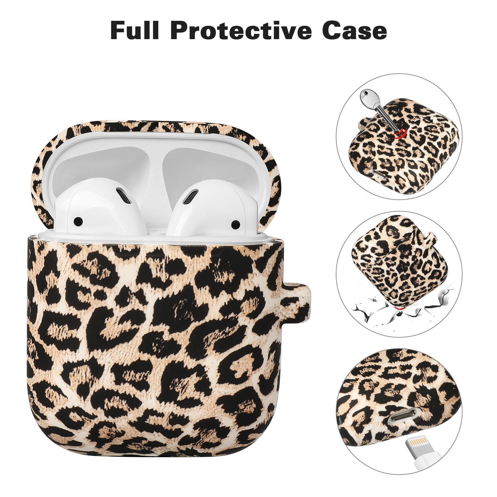 Animal Print AirPods Case with Keychain – Silicone Protective Cover for AirPods 1/2/3/4