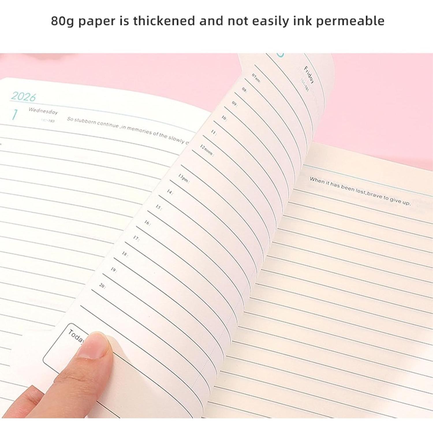 2026 New Schedule Book, Plan Book, Daily Planner, Productivity Planner, Weekly Planner, A5 Size, 5.7 Inches X 8.3 Inches, Efficiency Handbook, Belted Planner, Travel Notebook, Calendar