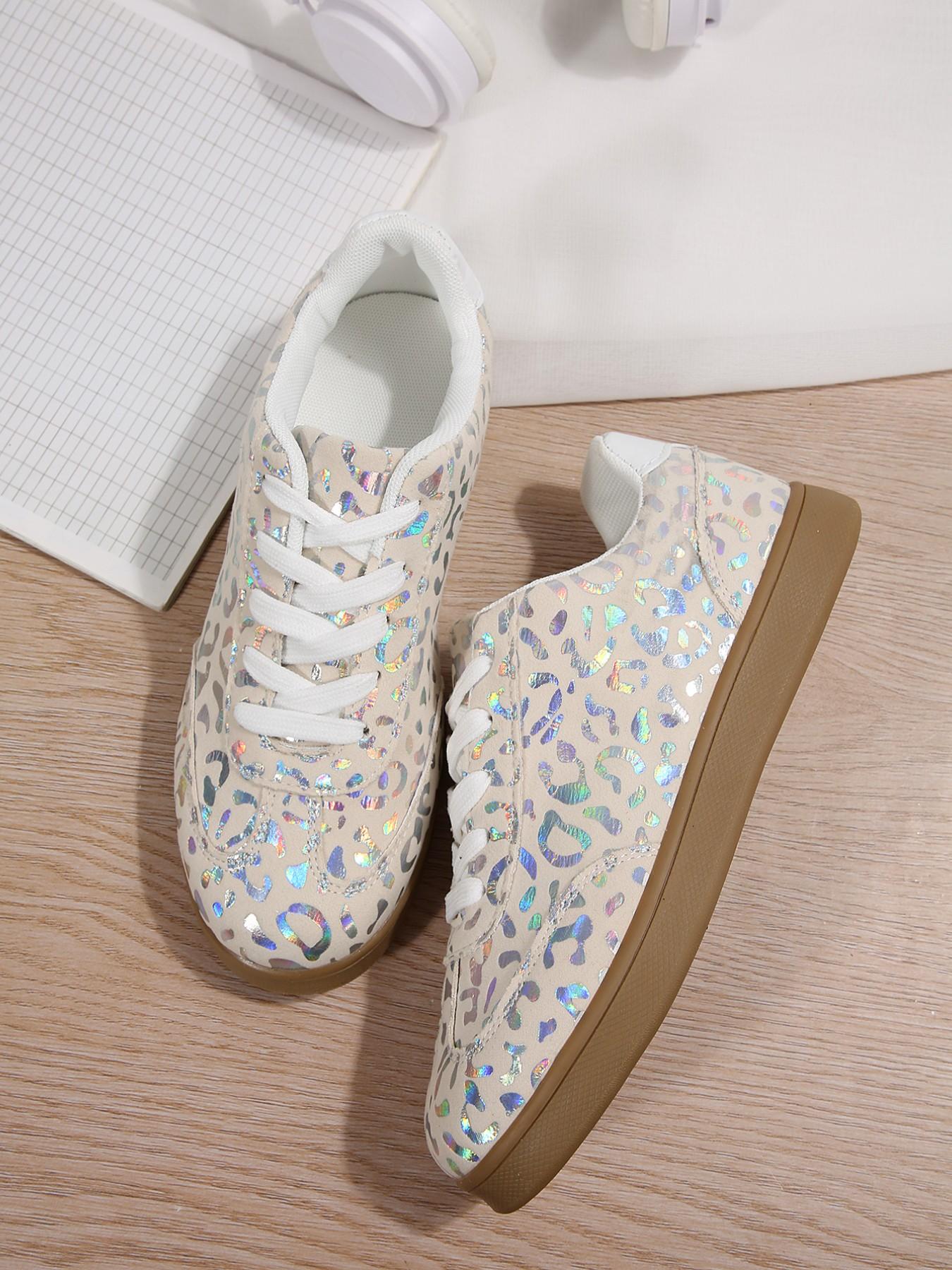 Leopard Print Derby Shoes for Women, 2026 New Vintage Rubber Sole Casual Sneakers, Versatile Shoes for Students