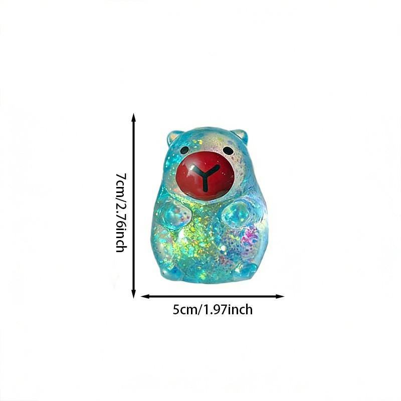 1/2/4 pack of sensory decompression toys, sparkling capybara squeeze toys, 4 colors, pinch music, cute maltose filled elastic capybara squeeze toys, birthday party gifts (color and style random)