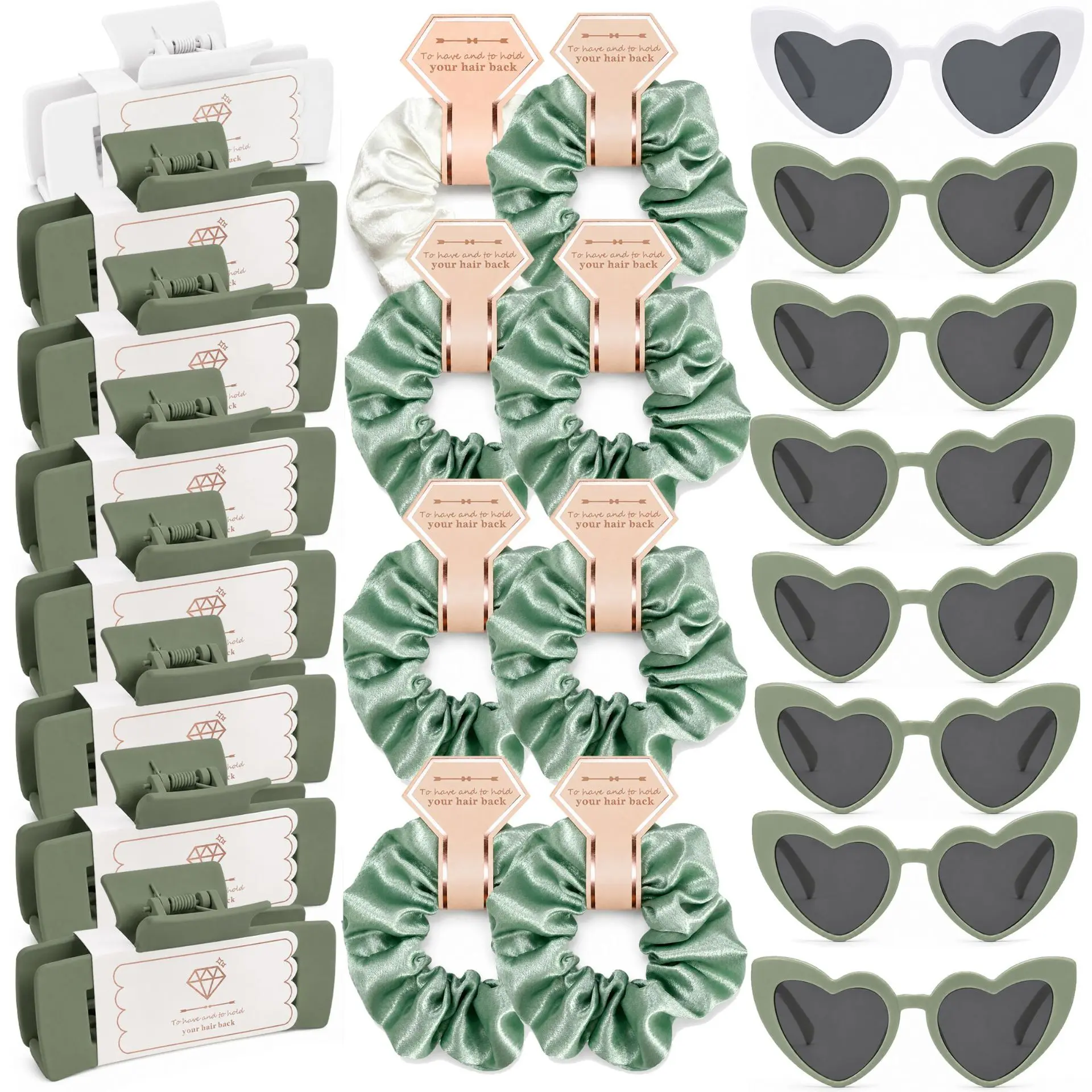Bridal & Bachelorette Square Hair Clip Set, Rectangle Barrettes for Wedding, Hair Accessories Wholesale