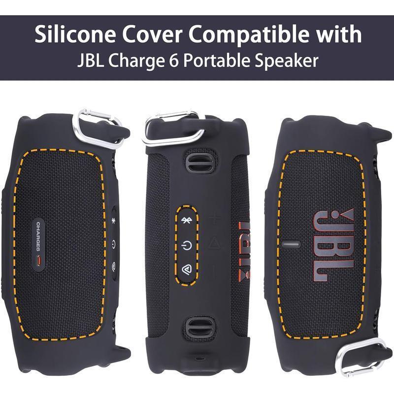 remium Silicone Case for JBL Charge 6, Full Protection Sleeve with Carrying Handle, Detachable Shoulder Strap and D-Ring, Lightweight & Durable for Daily Use and Outdoor Activities. bluetoothspeaker portablespeaker
