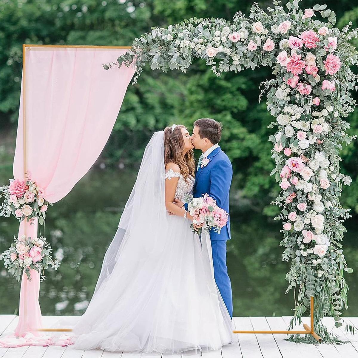 6.6FTx6.6FT Gold Wedding Arch Backdrop Stand Square Metal Rectangular Arch Frame for Ceremony Party Birthday Bridal Baby Shower Anniversary Arbor Balloon Decoration 6.6FTx6.6FT Gold Wedding Arch Backdrop Stand Square Metal Rectangular Arch Frame for Ceremony Party Birthday Bridal Baby Shower Anniversary Arbor Balloon Decoration