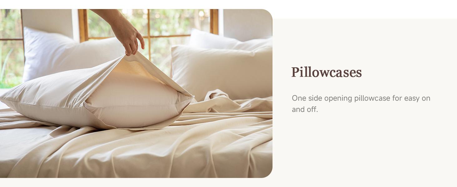 Linen Sheet Set , Linen Cotton Blend Sheets Set 4pcs, 1 Flat Sheet, 1 Fitted Sheet & 2 Pillowcases, Cooling Breathable Farmhouse Bedding