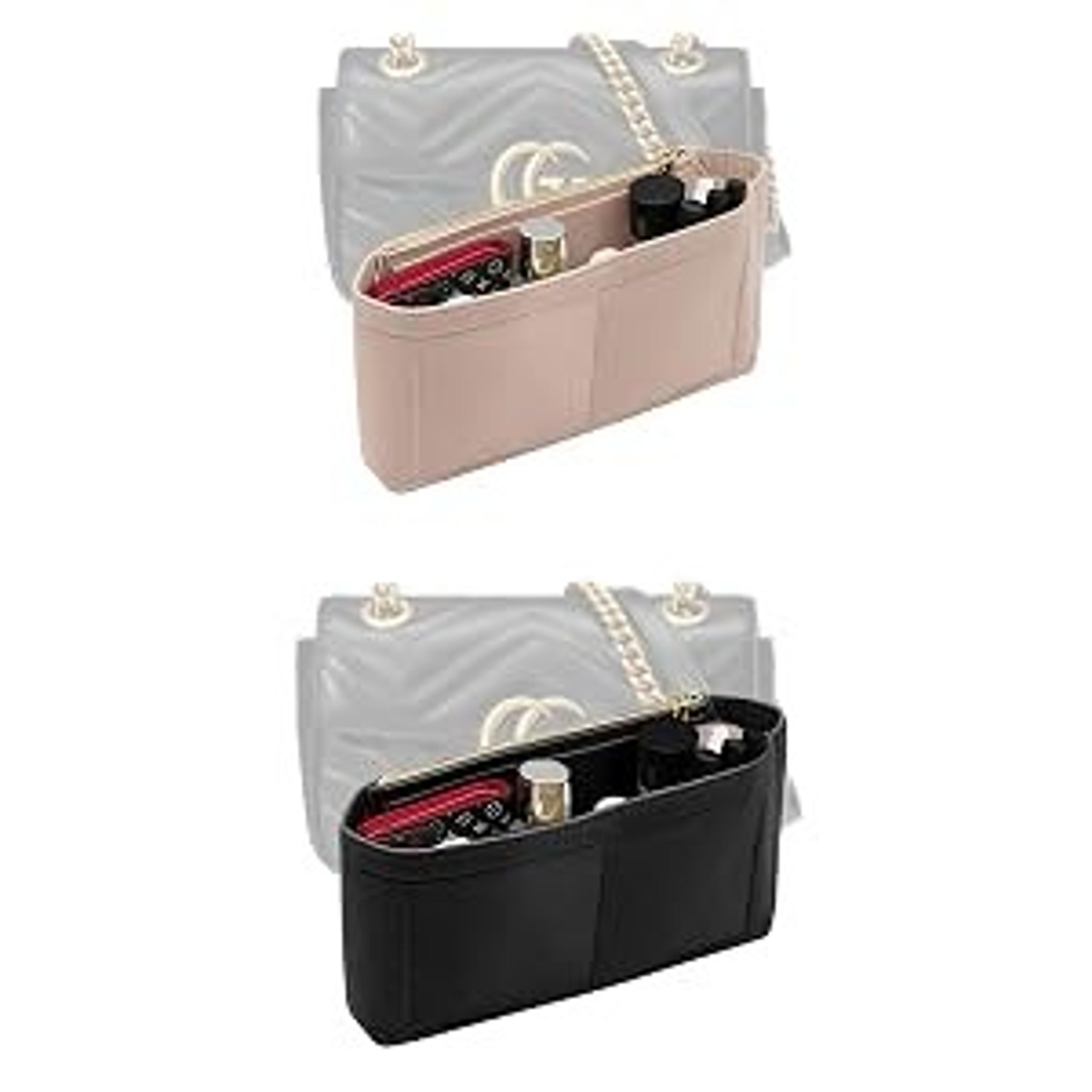 Felt Purse Organizer Insert with Zipper Pocket, Tote Shaper and Dividers, 5 Sizes for Speedy Neverfull PM MM and Similar Totes