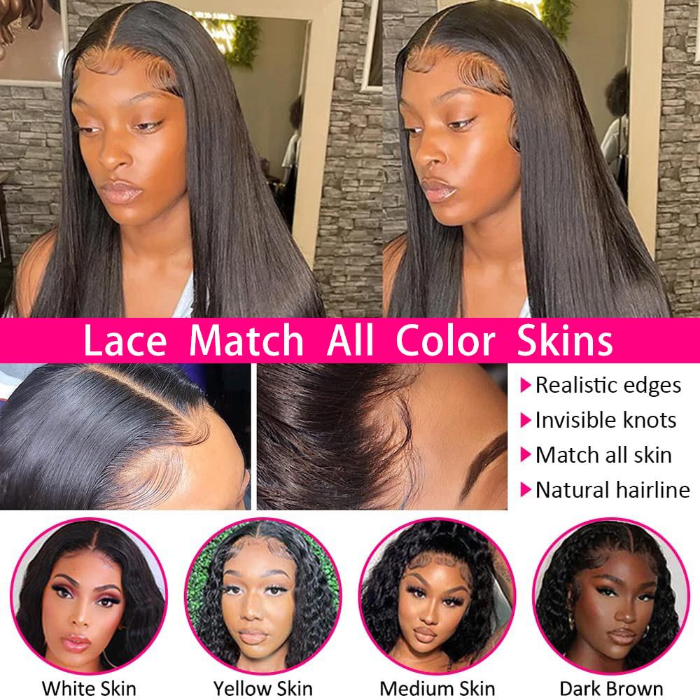 Brazilian 13x6 Lace Front Wigs Human Hair Straight For Women Pre Plucked 13x6 HD Transparent Lace Frontal Wig Natural Hair Line 180% Density TikTokShopBlackFriday