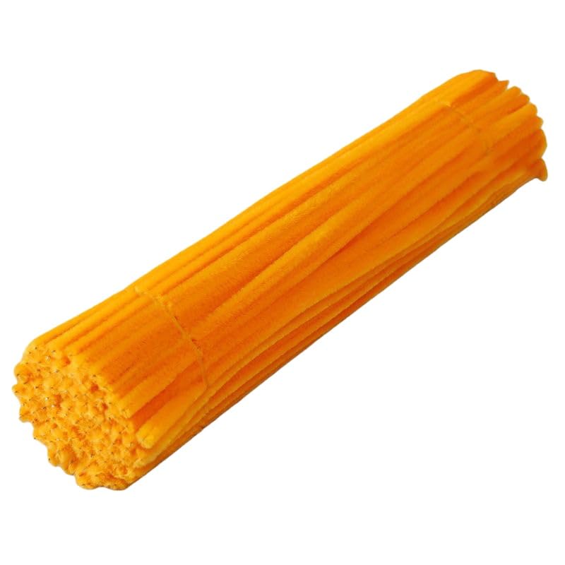 100 count Pipe Cleaners Chenille Stem, Orange Color Pipe Cleaners Set for Pipe Cleaners DIY Arts Crafts Christmas Decorations, Chenille Stems Pipe Cleaners ()