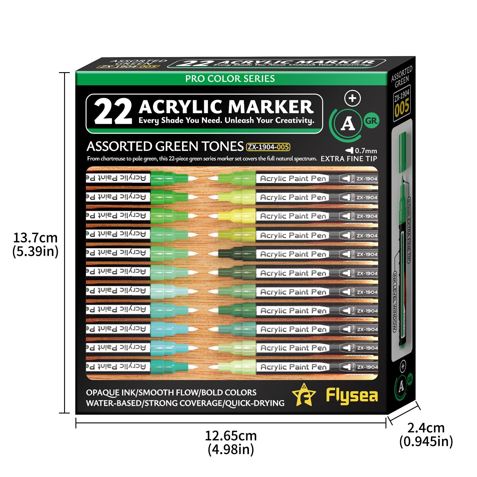22 Colors Valveless Liquid Marker Pens, 10 Color Families, Fine Tip 0.7mm, Quick-Dry Ink, Ideal for Art, Craft, and DIY Projects, Art Paint Marker