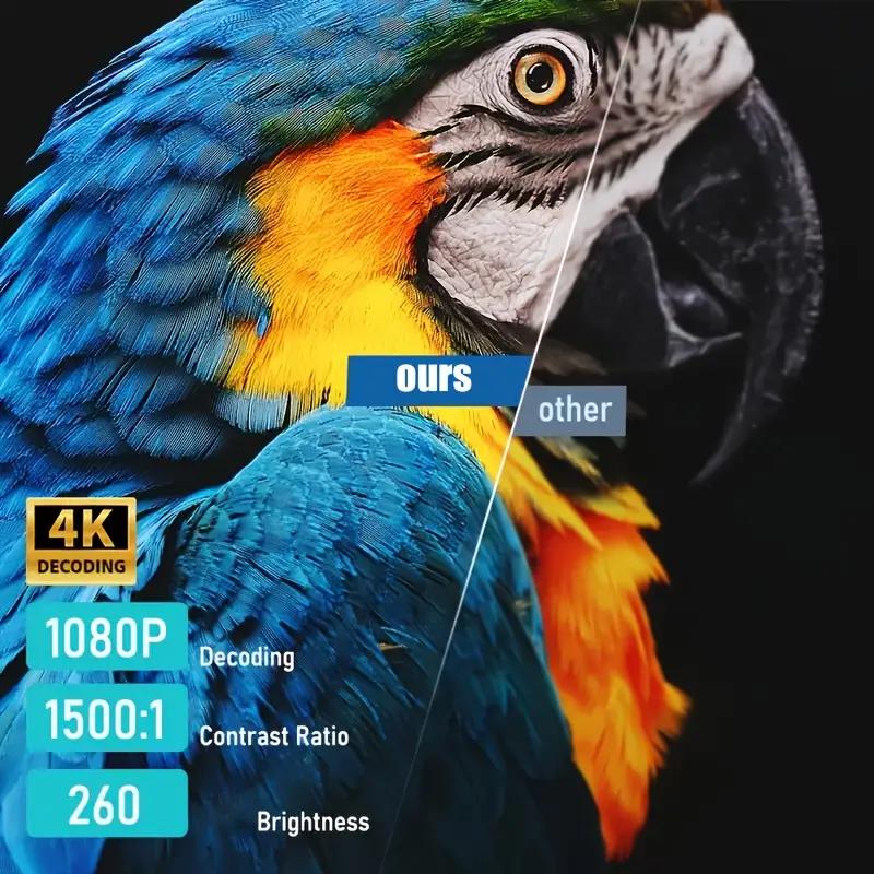 Holiday Haul Home Use Mini 4K Projector - 1080P Clear View, 5G/2.4G Dual-Band WiFi & Multi-Device Connection, Bedroom Wall Projection & Remote Screen Mirroring - Christmas Gift