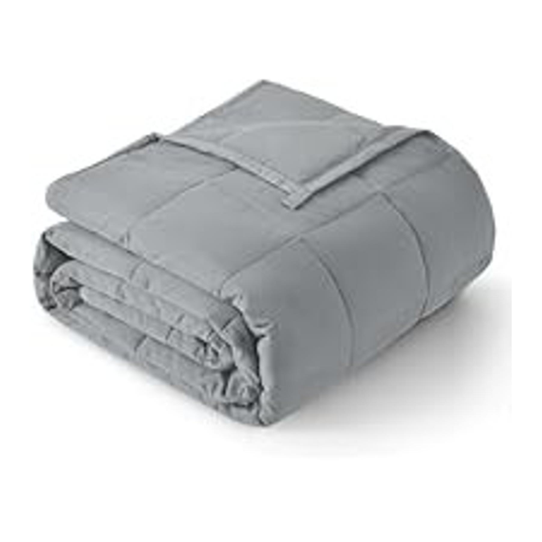 Weighted Blanket for Adults 12lbs, Soft Cooling Breathable Weighted Throw for Sleeping, Machine Washable Heavy Blanket with Glass Beads for Summer, Sofa Bed, 48"x72" Twin Size, Grey