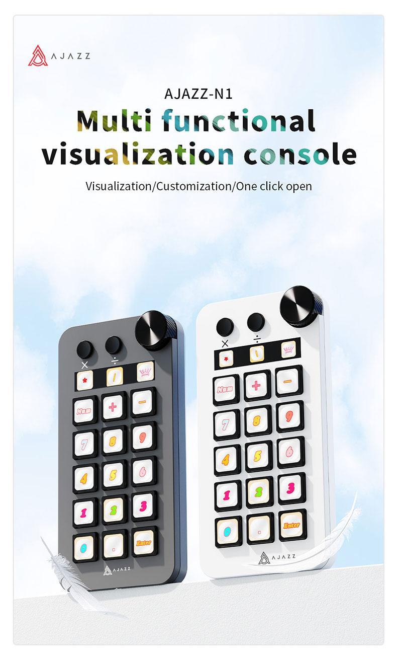 AJAZZ N1 Mini Series Streaming Console Multi functional Visualization Customization One click Open Intelligent Adjustment Rotation Shortcut Key Multi audio Control Integrated Live Console Anchor Essential Desktop Helper Live Assistant