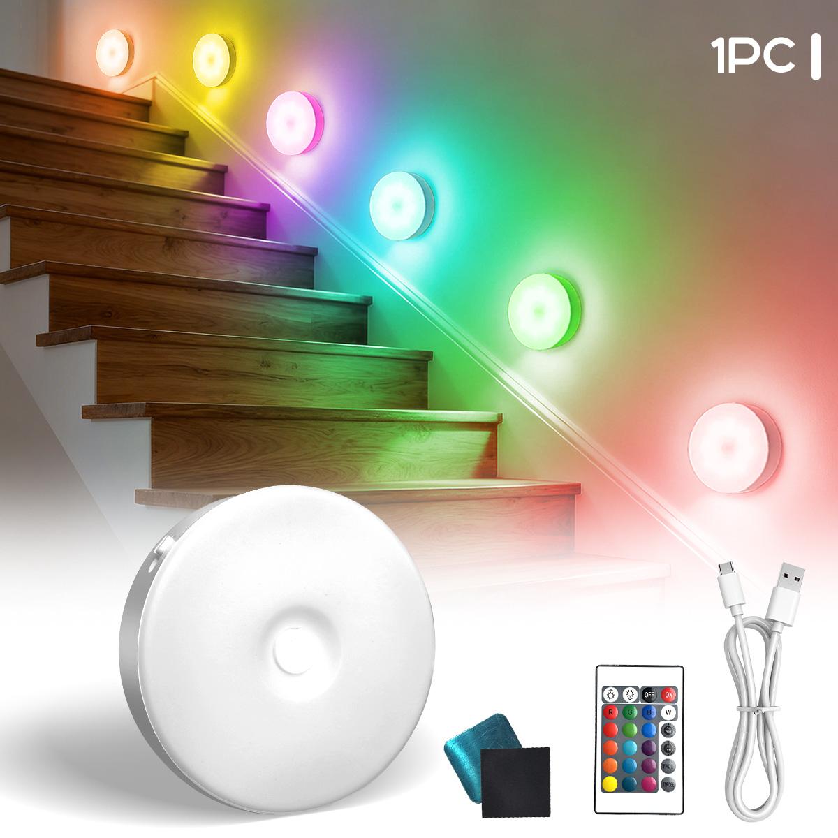 Indoor Motion Sensor Night Light USB Rechargeable Lamp Magnetic Mount Warm Light for Kitchen Closet Pantry Wardrobe Coffee Corner Bathroom Stairs Hallway Sink Cabinet Laundry Room Tool Room Garage Refrigerator Smart Lamp