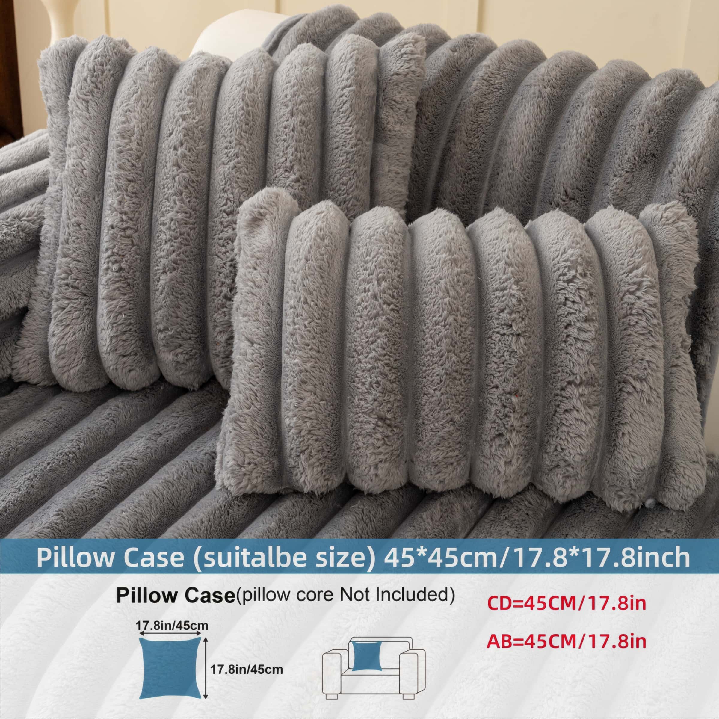 Solid Color Plush Sofa Cushion Cover, Sofa Slipcover, 1 Count Pet-friendly non-slip couch protector, soft & warm thick fleece, machine washable, anti-scratch cat/dog friendly throw, universal fit 1/2/3/4-seater & L-shape sectional