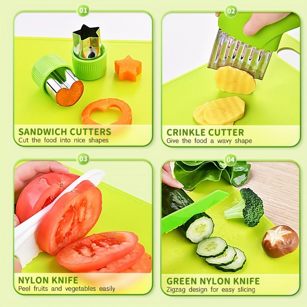 13-Piece Kids Kitchen Wooden Tool Set Play Kitchen Accessories Includes Cutting Board Sandwich Cutter Peeler Perfect Real Cooking Gift for Toddlers Birthday Present Kitchen Pretend Play Set