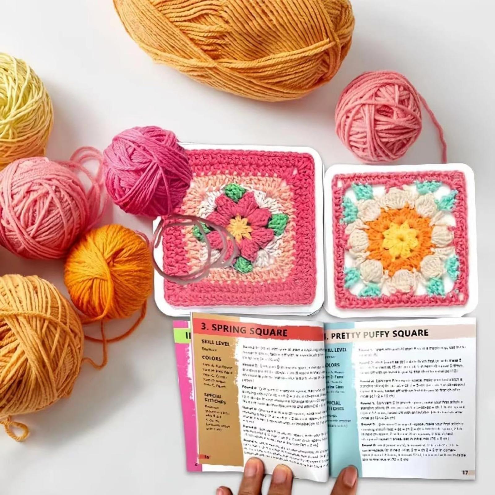 The Granny Square Card Deck - 50 Mix & Match Designs, Crochet Kit for Beginners,Crochet Granny Squares Book, Crochet Kit for Beginners，The Granny Square Card Deck, Crochet Items, Handmade Crafts