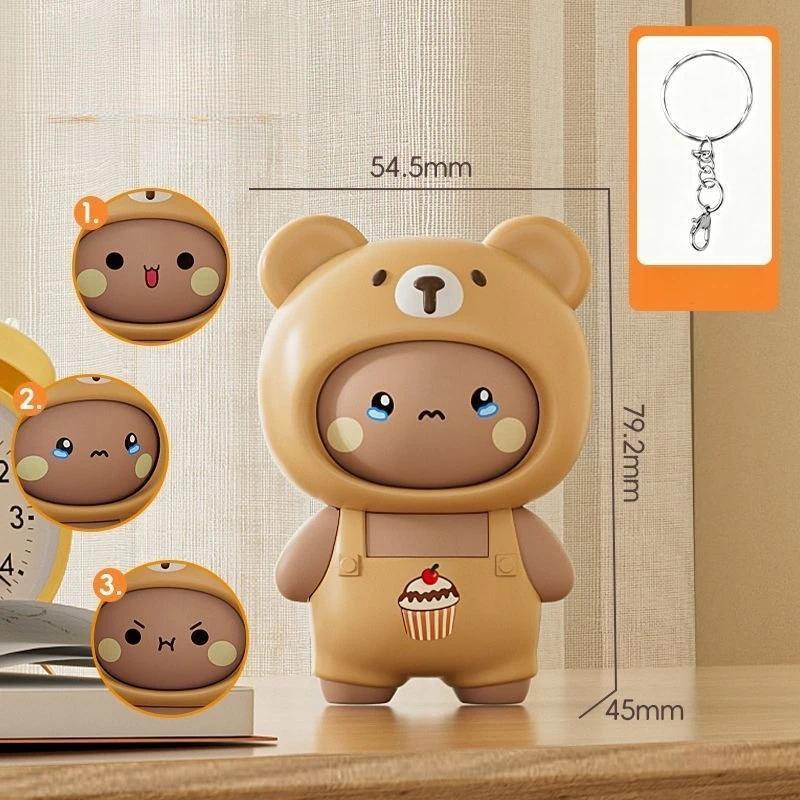Original Bubu Dudu Change Face Figure Toy Keychain Pendant Doll Panda Bear Anime Figures Ornament Bag Decoration Gift