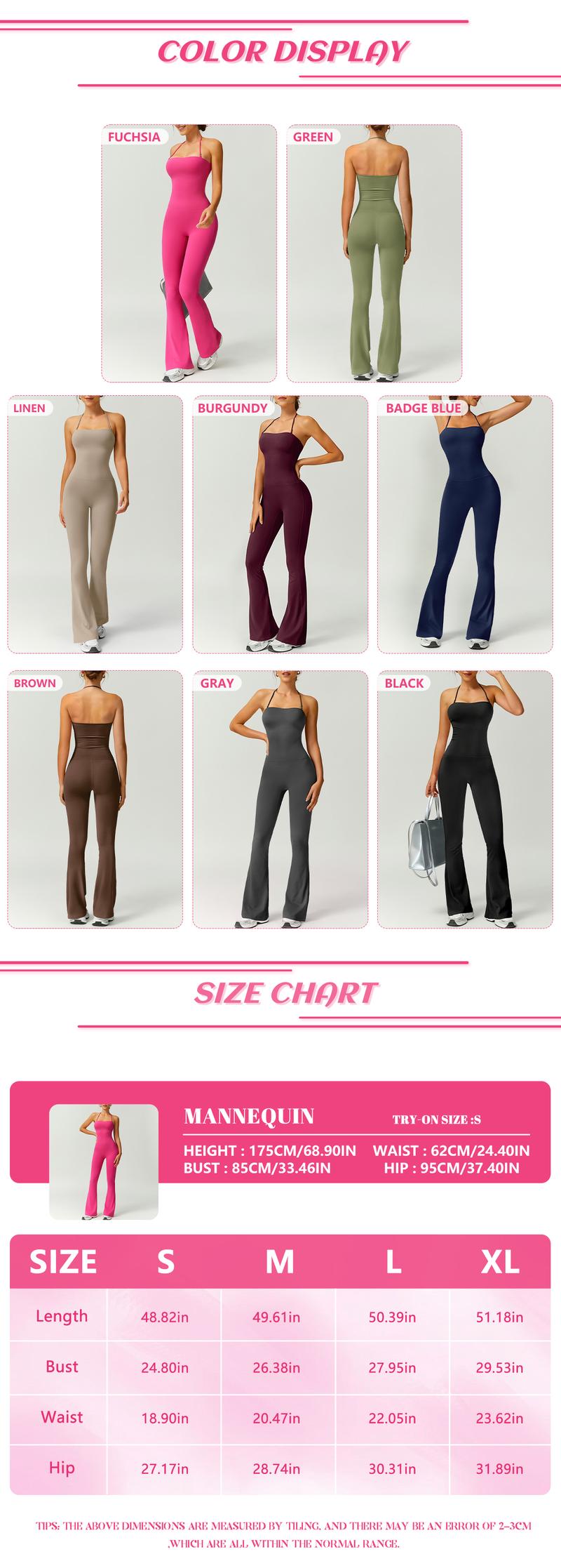 TimeOFF Women's Halter Neck Bodycon Flared Leg Jumpsuit – Stylish & Comfortable for Fitness & Fashion,Stylish & Comfortable Athleisure Outfit, Butt Lifting, High Waist Workout Gym Clothing Stretchable Activewear,jumpsuit women TimeOFF Women's Halter Neck Bodycon Flared Leg Jumpsuit – Stylish & Comfortable for Fitness & Fashion,Stylish & Comfortable Athleisure Outfit, Butt Lifting, High Waist Workout Gym Clothing Stretchable Activewear,jumpsuit women