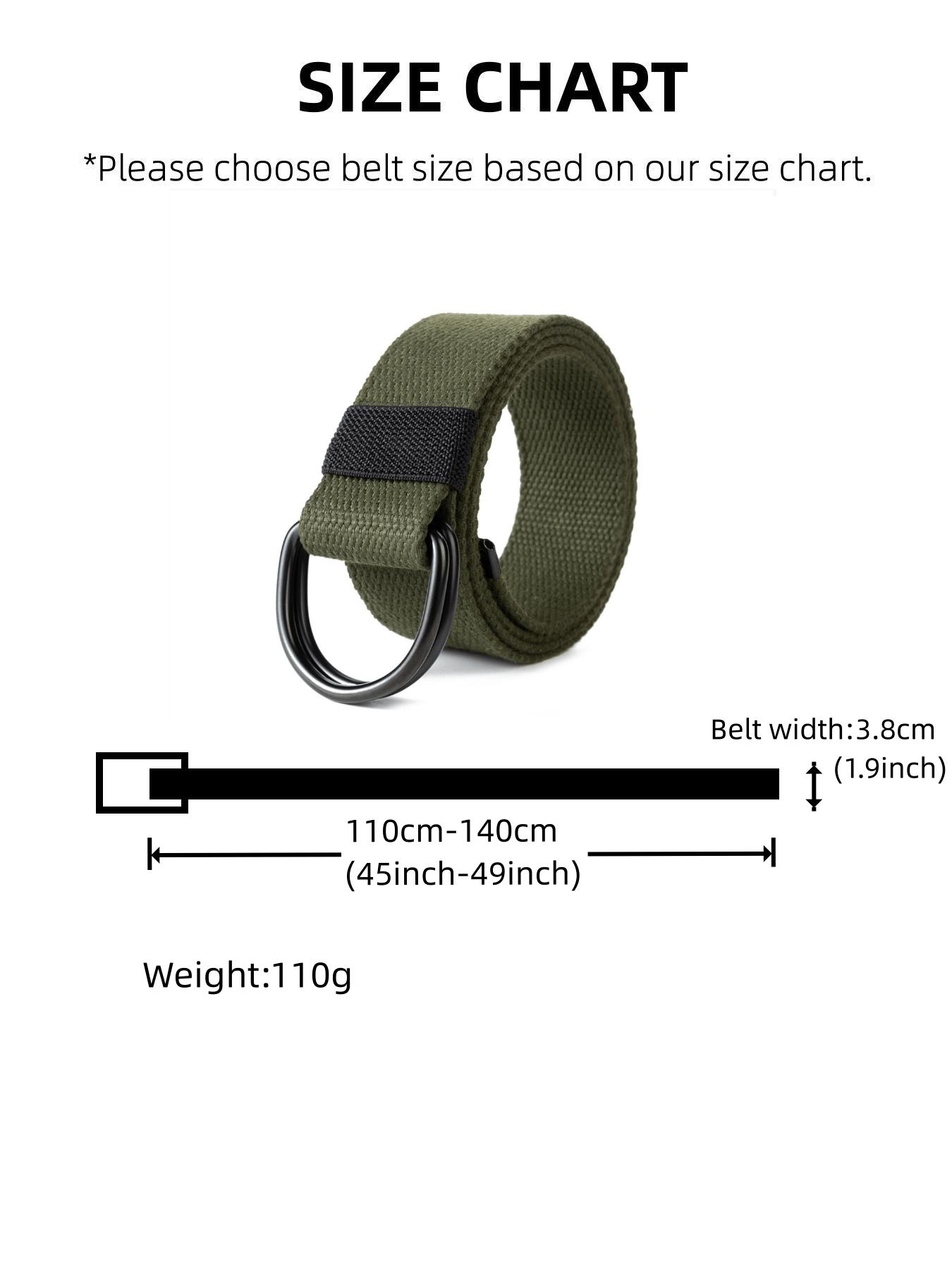 1 Piece Unisex Simple Style Plain Color Nylon Web Belt, Casual Trendy Waistband with Double D-ring Buckle Design, Fashionable Accessories For Daily & Party Decoration, Textured Belt