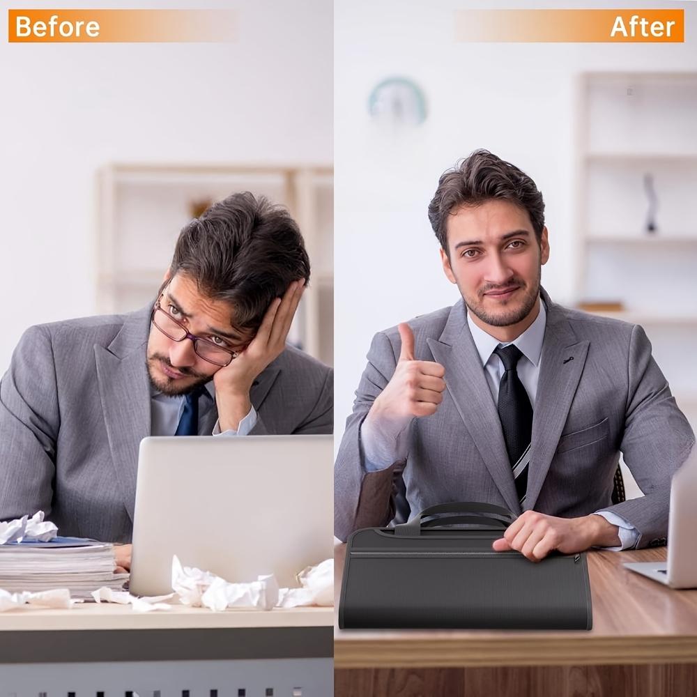 Waterproof Fireproof File Organizer Folder, Expandable Accordion File Bag, Portable Foldable Design, Large Capacity Storage, Document Organizer, Files Organizer, Paper Organizers, Office Accessories