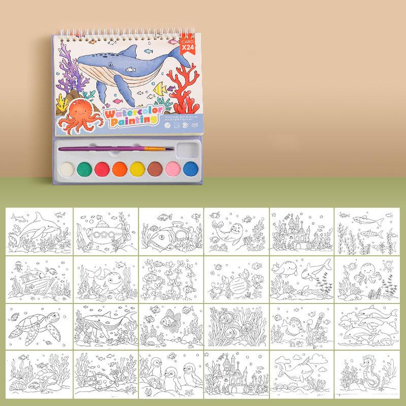 Watercolor Painting Set 8 Colors, Portable Art Sketchbook, Easy-To-Use Watercolor Kit for Beginners & Professionals, Watercolor Painting Supplies