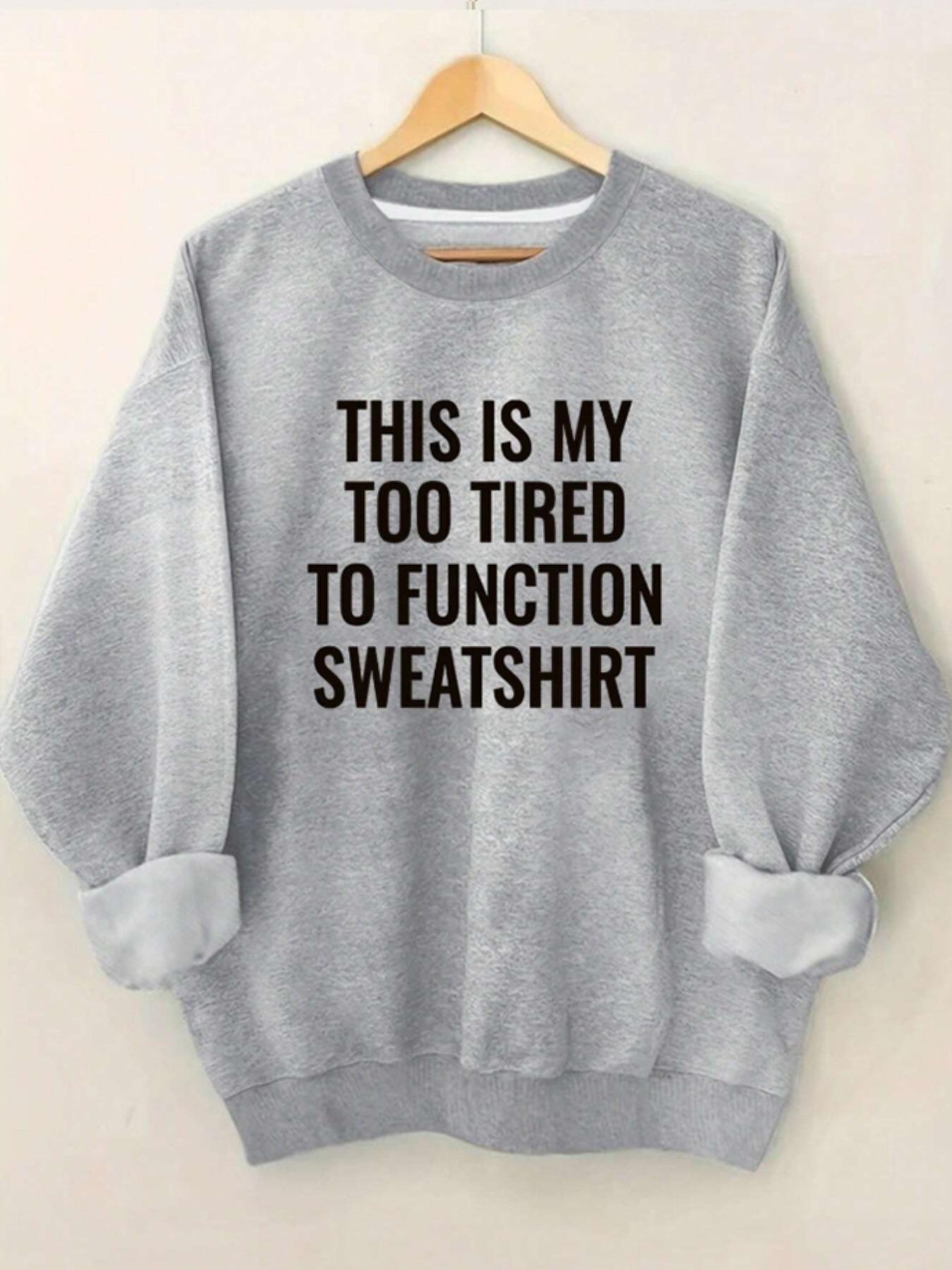 Plus Size Letter Print Women's Crew Neck Long Sleeve Sweatshirt, Casual Graphic Pullover for Fall & Winter, Moderate Fabric, Fitted Style Womenswear