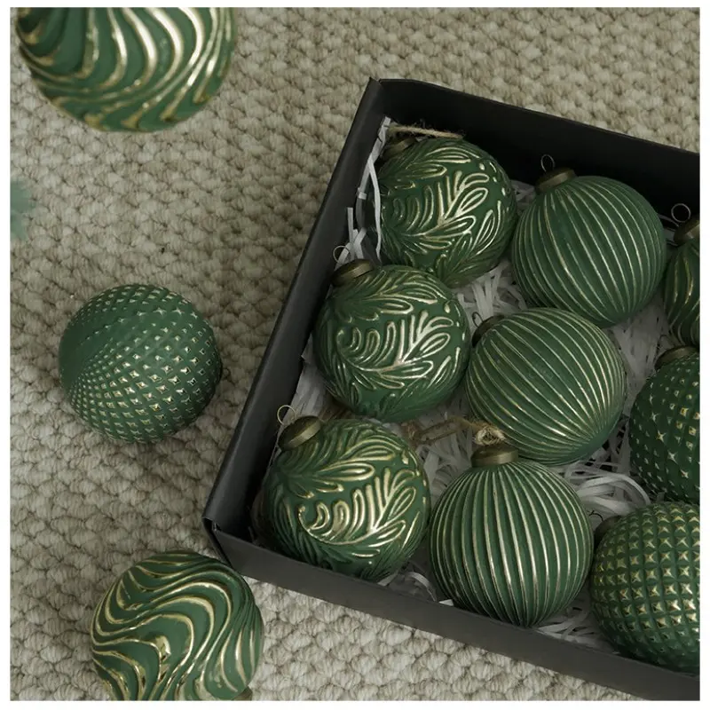 8cm Vintage Christmas Ball Decoration, Holiday Ornament Set, Festive Tree Hanging Decor, New Arrival Gift Idea, Perfect for Seasonal Displays