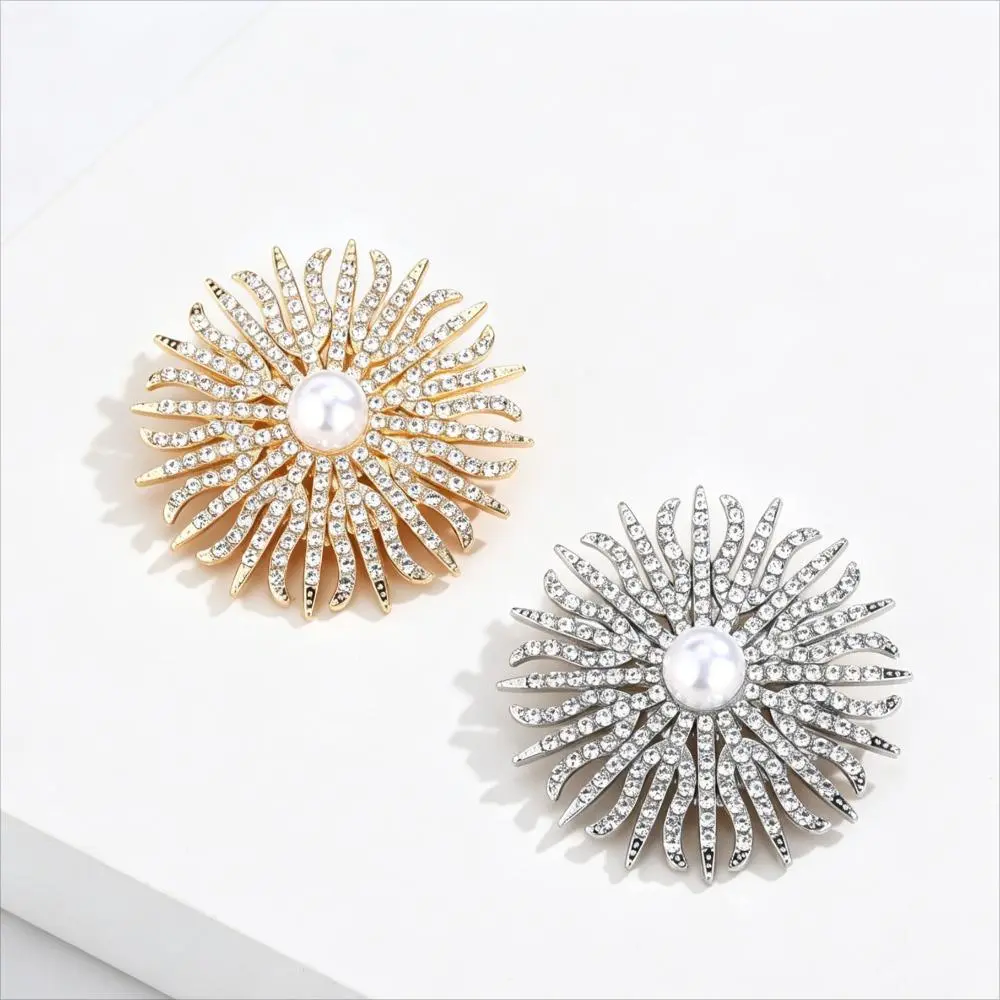 2pcs Light Luxury Alloy Sunflower Decor Brooch 2.8×2.1cm, Minimalist Premium Temperament Pin, Versatile Fashion Accessory for Blazer Dress Scarf Matching, Pins, 2.8Cm × 2.1Cm