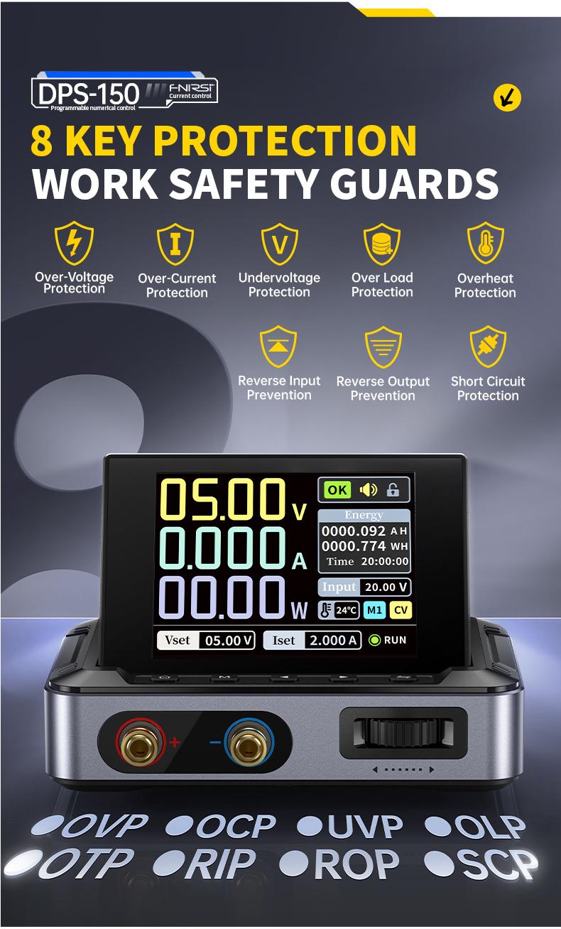 FNIRSI DPS-150 Laboratory DC Power Supply CNC Adjustable 30V 5A Digit Display Mini Portable Regulator Switching Power Supply