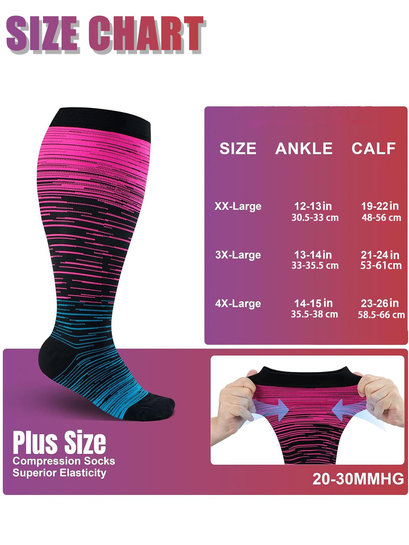 Unisex's Colorful Compression Socks, Sports Fit Socks, Sports Socks for Running, Nurses, Pregnant Women, Over The Knee Socks for Blood Circulation