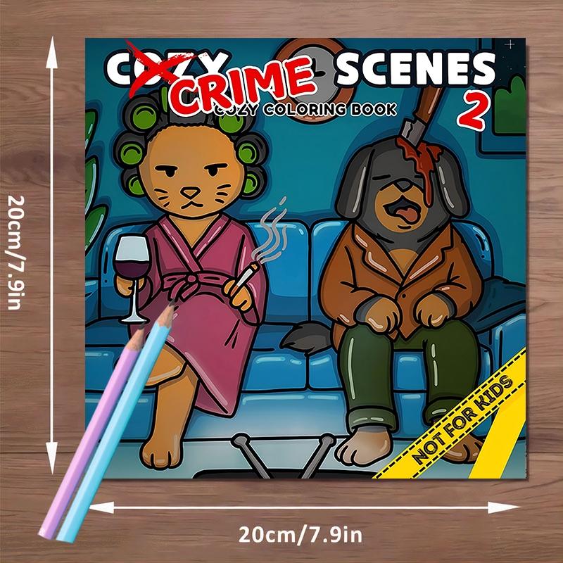 Crime Scene Coloring Book, 20 Fun Crime Mystery Pages, Creative Relaxation Sketchbook for Friends Gatherings, Vibrant Illustrations for Stress Relief