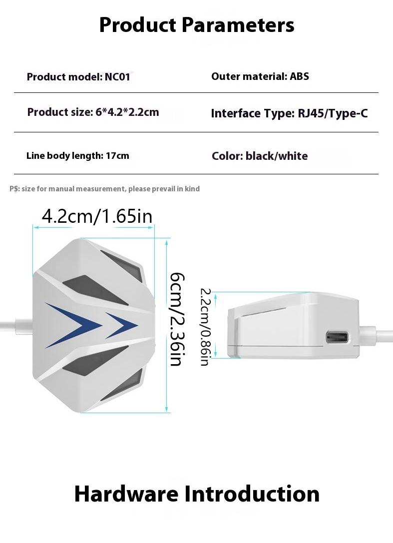 USB/Type-C wired network card to RJ45 network port 100G bandwidth computer external network port expansion converter, high-speed 100 to 1000G wired external RGB external hard drive, free Ethernet card converter