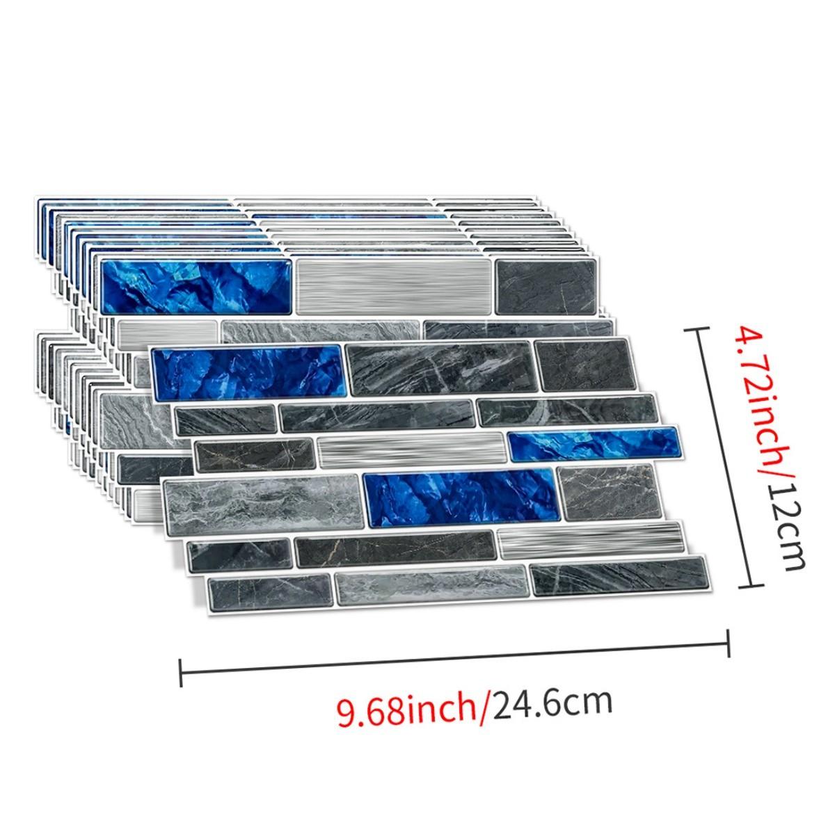 Simulation Marble Splicing Models Tile Wall Stickers, Self-Adhesive Waterproof Wallpaper, Bathroom & Kitchen Wall Decoration