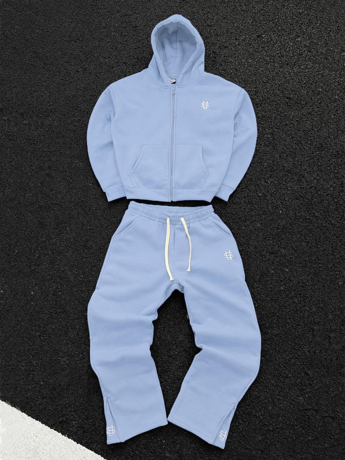New Men's Casual Sportswear Set, Matching Sweatsuit, Casual Tracksuit Set, Loose Fit Hooded Sweatshirt and Pants Two-Piece Set, Athleisure Sweatsuit, Sweatsuits Tracksuits, Comfortable and Stylish