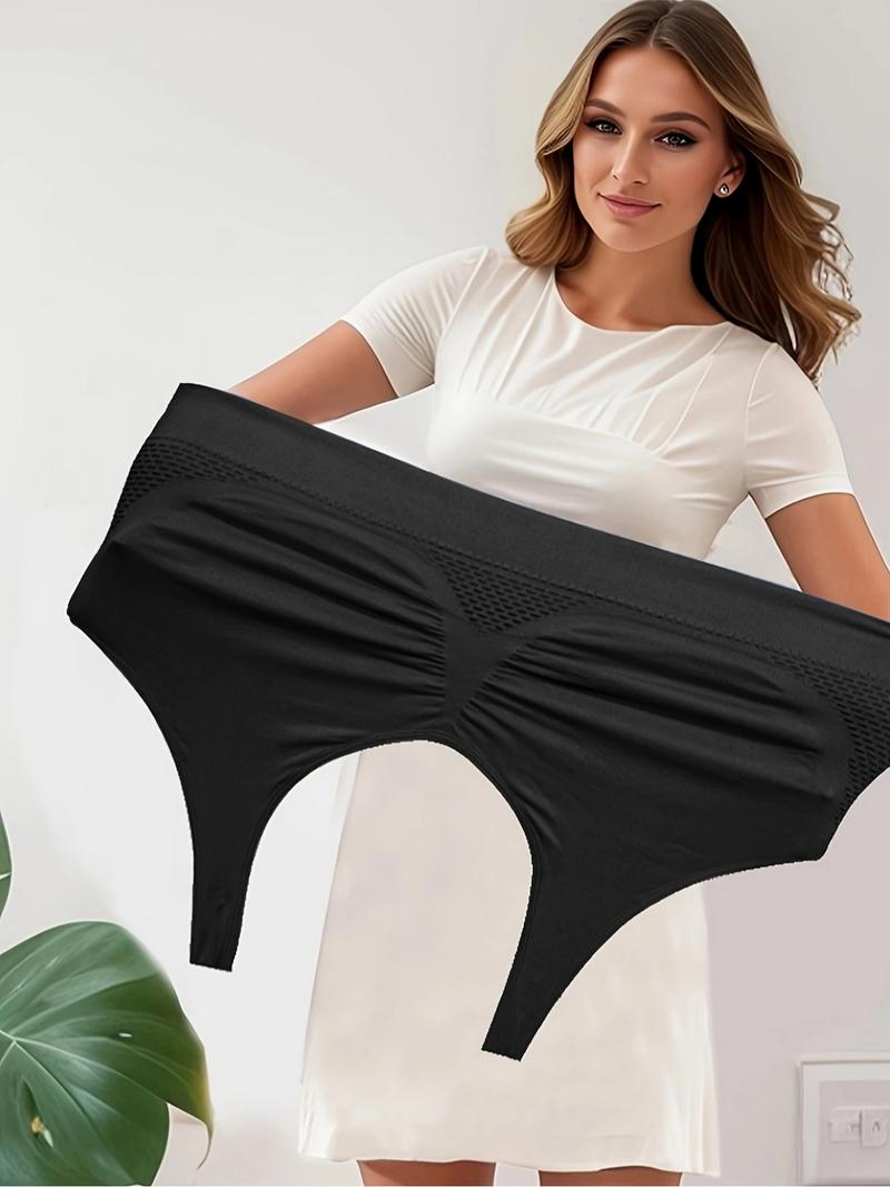 1XL-5XL,Women's Plus Size Wireless Seamless Bra Set, Breathable Hollow Back Crop Top, Wide Strap Basic Bra,All Seasons, Casual Style