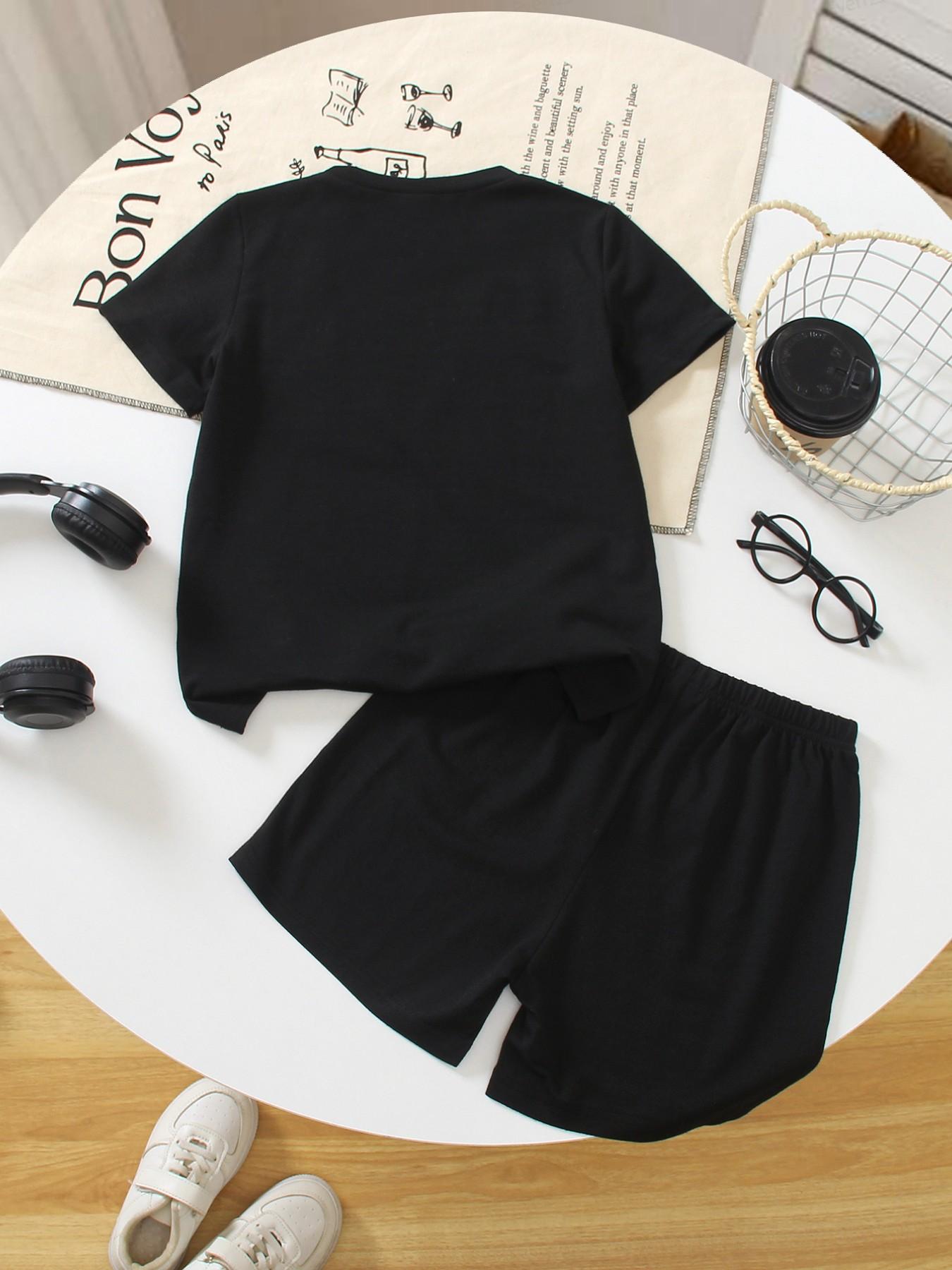 I Love Mom - Embroidered Children's Parental Affection Set. Summer New Style Boys' And Girls' Short-Sleeved T-Shirts And Shorts Set. Stylish, Comfortable, Casual, Fashionable And Versatile For Daily Use. #Father's Day# #Mother's Day# #Gift# #520#