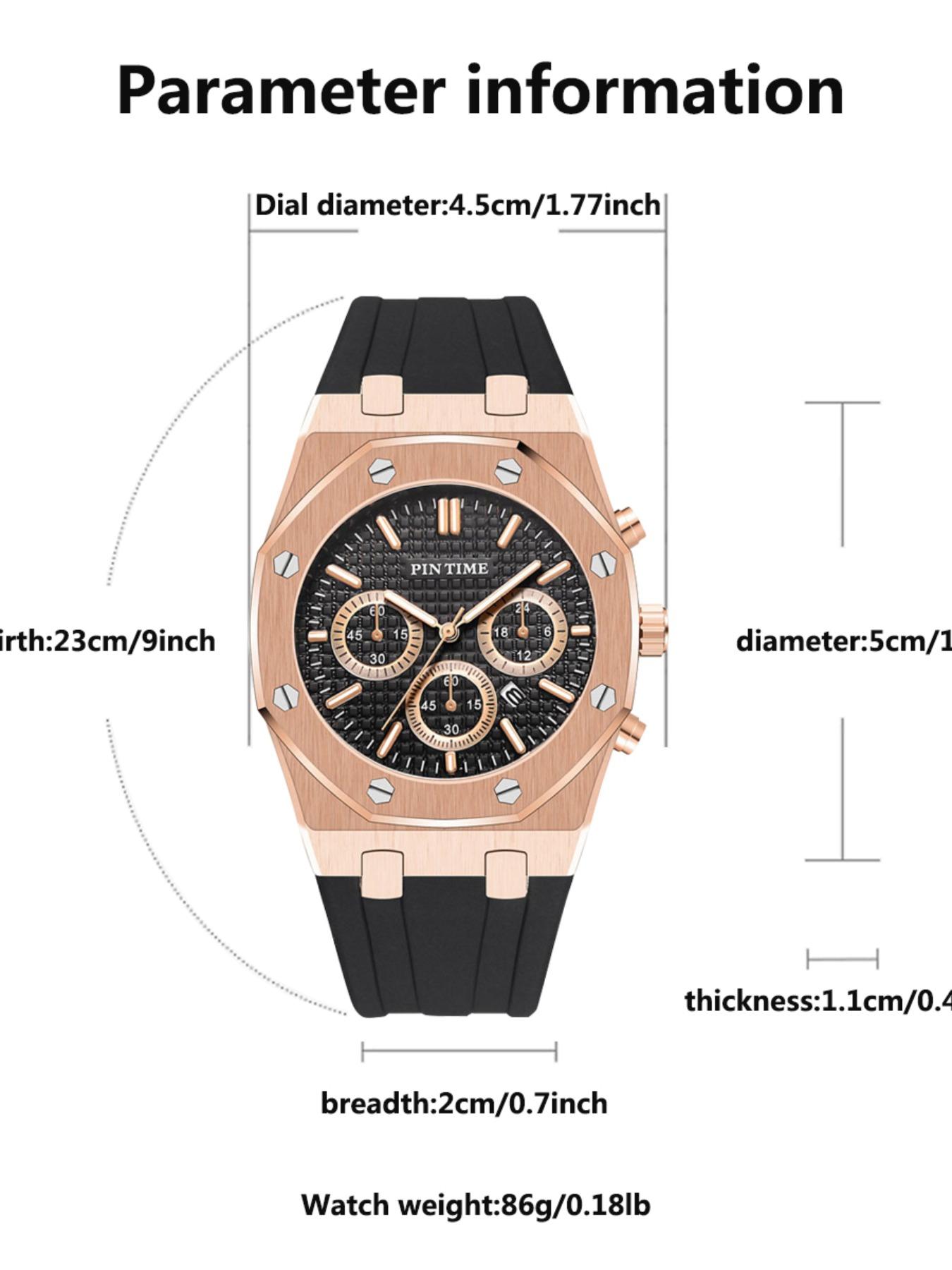 Men's Sporty Quartz Analog Watch with Silicone Strap, Analog Quartz Watches, Men's Stylish Watch for Any Occasion, Modern Fashionable Wristwatch for All Seasons, Casual Trendy Wristwatch detail 2