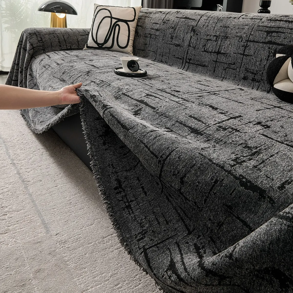 Luxury Chenille Sofa Cover, Full Protection Couch Slipcover, Chair Protector for 1-4 Seaters, Multiple Colors & Sizes, Pet-Friendly, Home Use