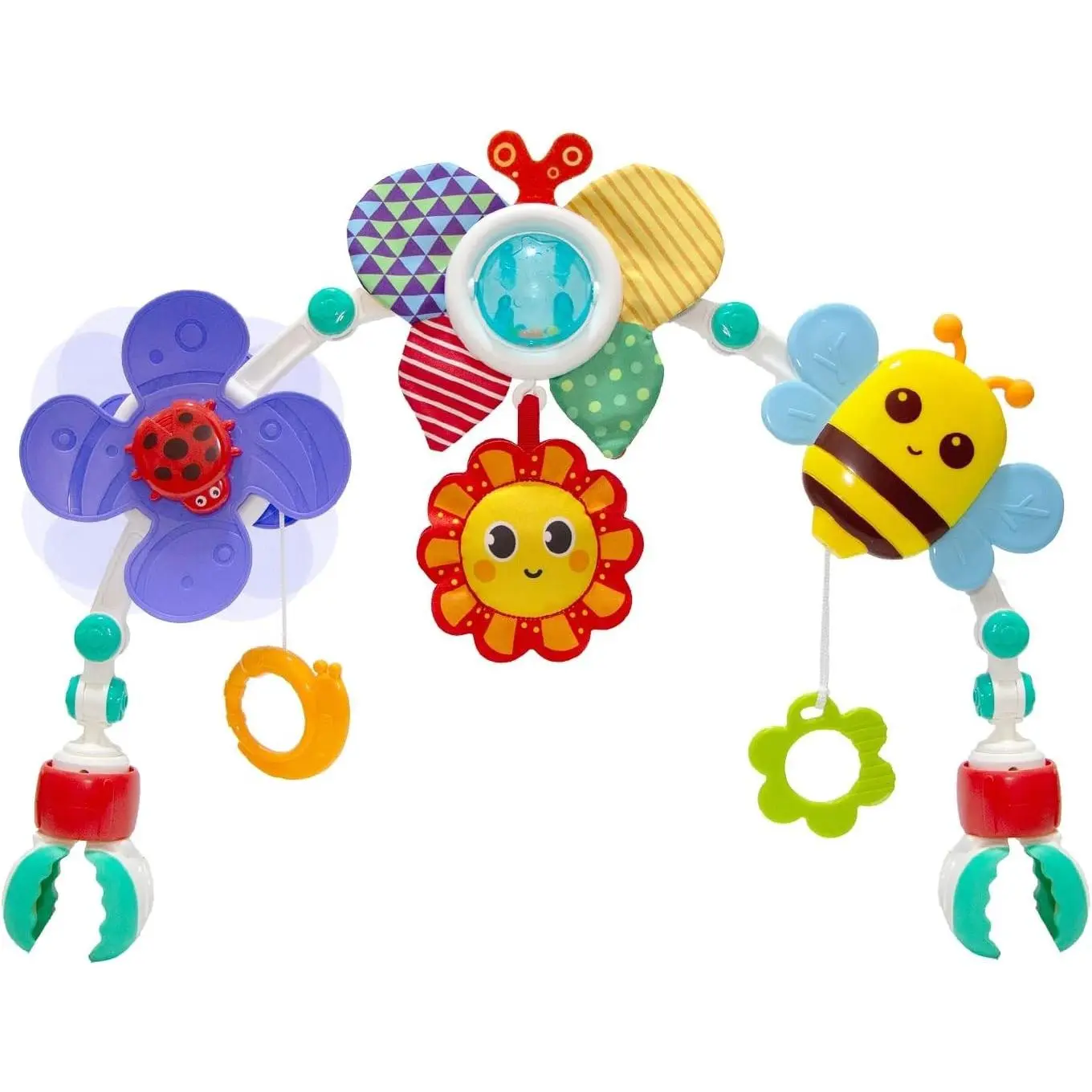 Baby Activity Arch Toy Bar for Stroller, Bassinet & Car Seat - Adjustable Crib Hanging Attachment with Rattles for Sensory Development(Gift)
