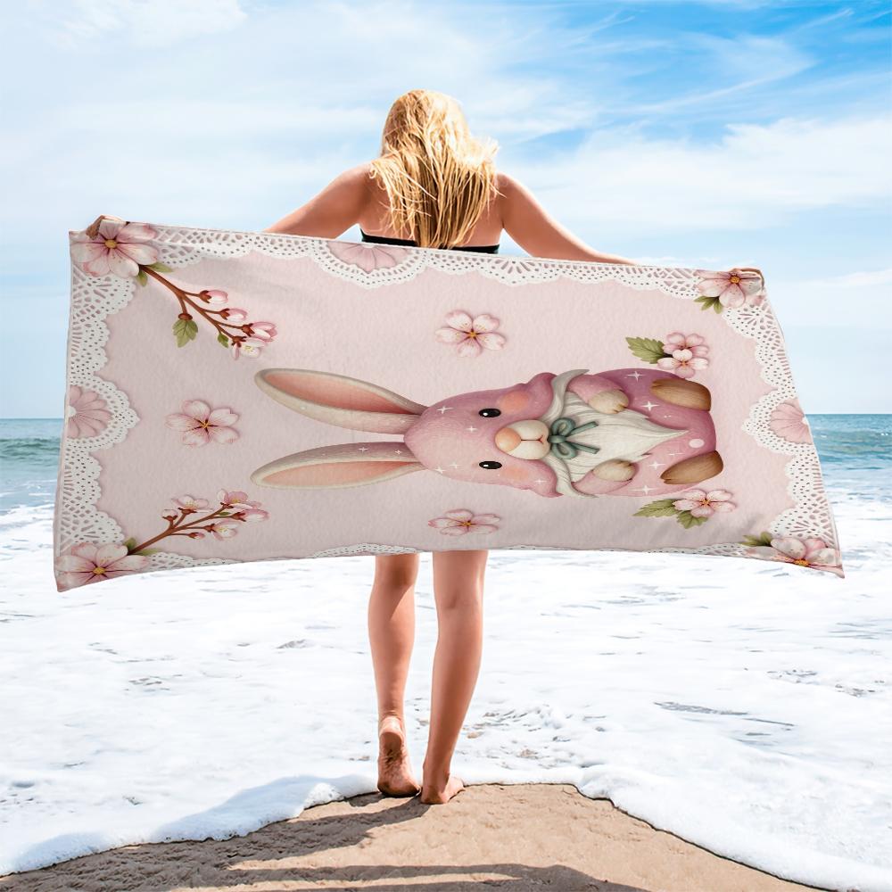 Cute Sweet Rococo Style Beach Towel, Absorbent & Quick Dry, Breathable & Comfortable, Durable & Wear Resistant, Suitable for Women & Men, Perfect for Swimming Camping Surfing, Ideal Gift for Girls