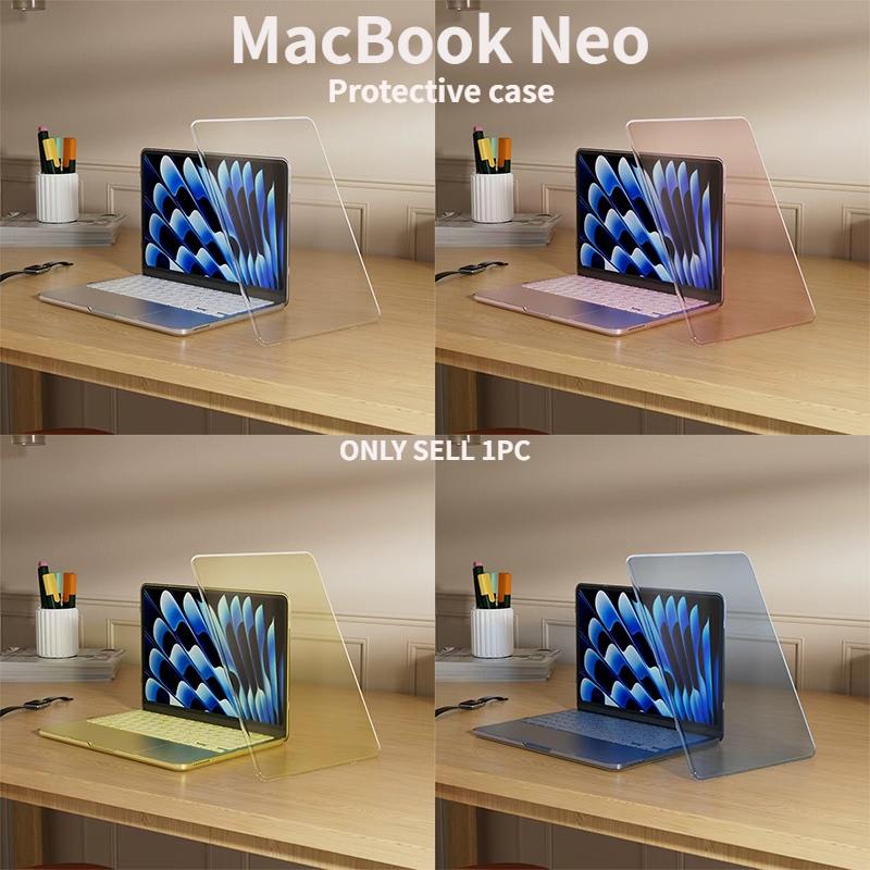 2026 New MacBook Neo 13-inch Scratch-Resistant Case, Model Neo-A3404 A18 Pro, available in four colors: Pink, Indigo, Citrus Yellow, and Crystal White, Neo Laptop Case