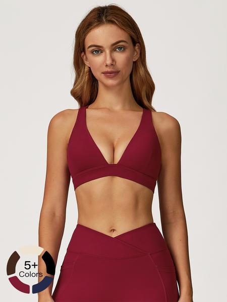 Women's High-Impact Sports Bra, Cross Back Design, Breathable & Comfortable, Ideal for Running & Gym Workouts, Ladies Fitness Apparel, Wireless Sports Bras