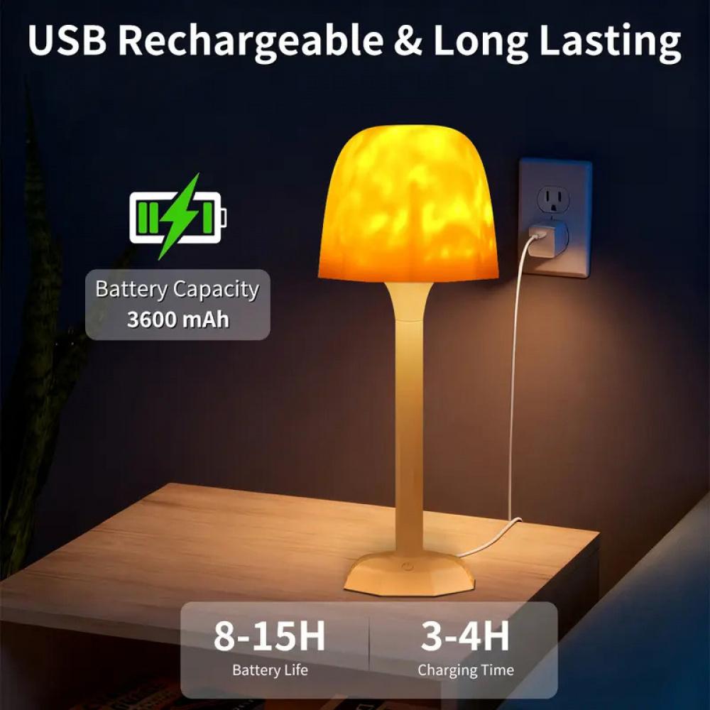 Shower Lamp Ocean Wave Projector Light,Rechargeable Battery Powered Water Ripple Ambient Night Light, Waterproof Bathroom Light for Shower, Bedroom, Home Spa, Relaxing Mood Lighting, USB Charging, Portable Decorative Lamp