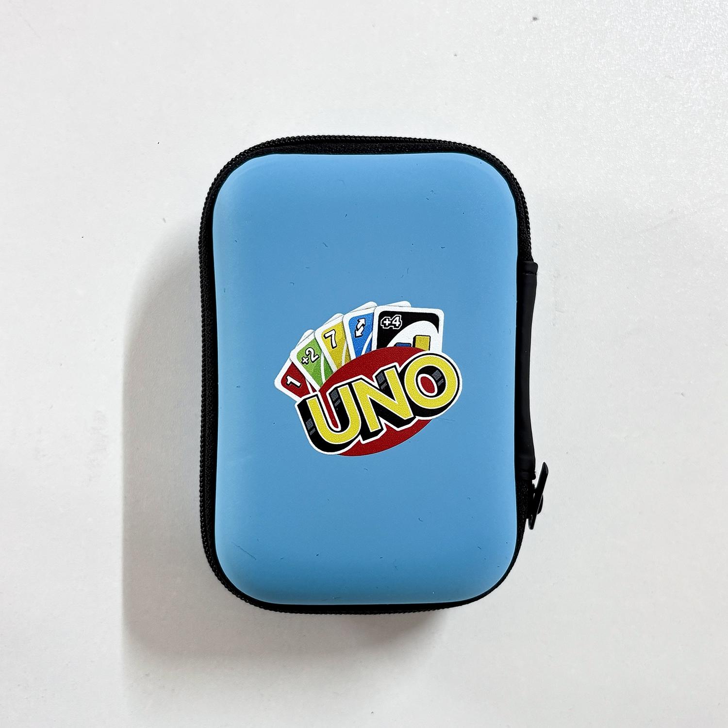 UNO Travel Zipper Box Children's Fan Entertainment Card Clip Mini Storage Bag