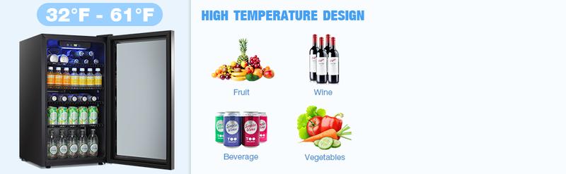 Antarctic Star Beverage Refrigerator Cooler 0.64-4.5Cu.ft 24-145 Can Wine Cooler Cabinet Mini Wine Cellar Beer Soda Clear Glass Door Bar Fridge Quiet Compressor Adjustable Temp Freestanding Indoor Use for Home Office Bar Freezer Box Durable