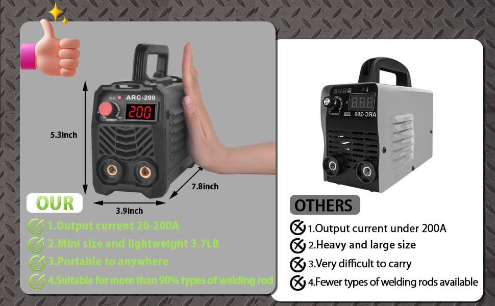 GNI IGBT Inverter Stick Welding Machine, 110V Super Mini Portable Welder with 20PCS Rods, Hot Start, Arc Force & Anti-Stick, for 1/16"-1/8" Rods, Includes 2 Chip Hammers & Gloves, Industrial Tools & Hardware Equipment, Welding Machines
