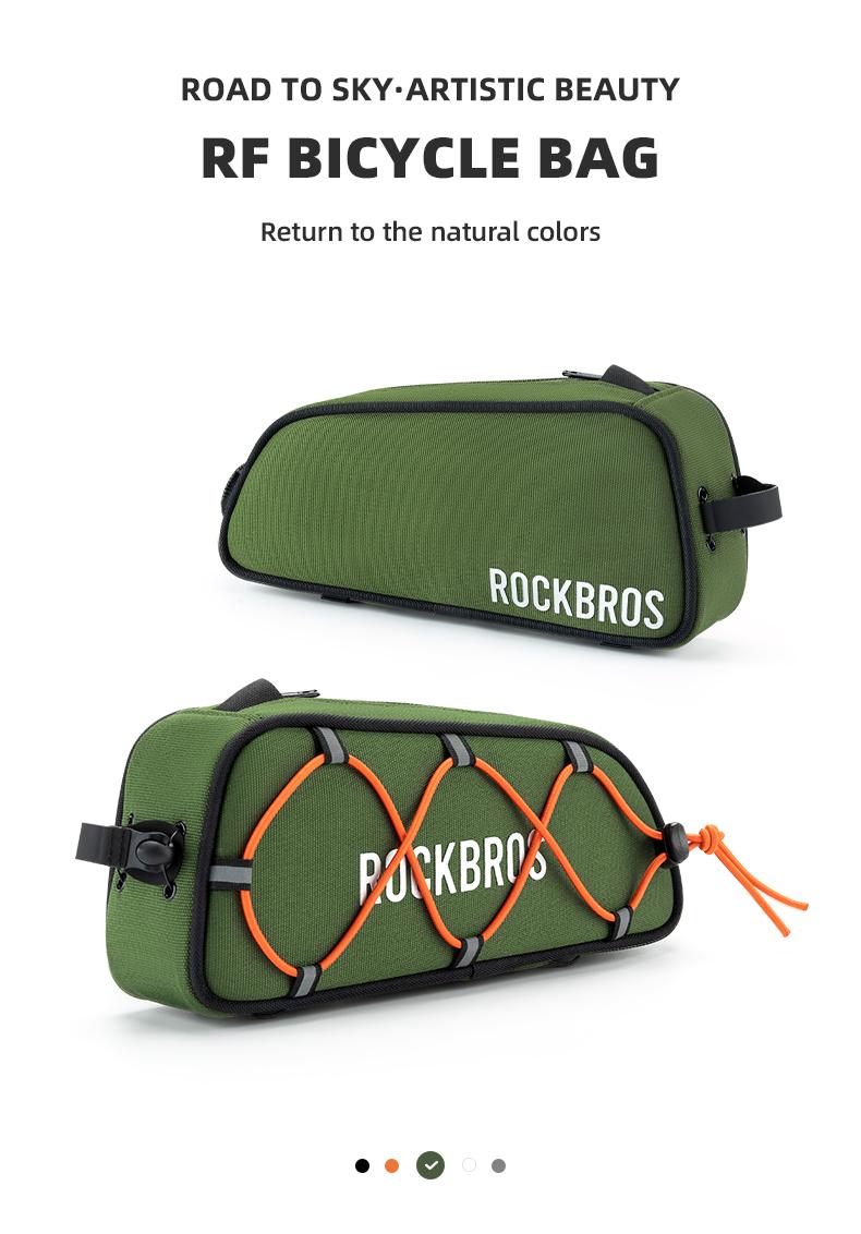 ROCKBROS Bike Top Tube Bag, Bike Frame Bag With Fitgo Lock System, Bicycle Bag, Bike Accessories for Road Bike Hybrid Touring Bikes, Quick Release