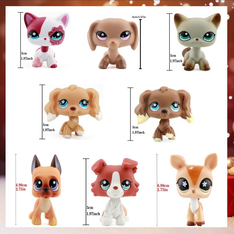 5PCS Random Miniature Cat and Dog Figures and Random 7pcs Accessories for LPS Collection Collectible Soft Animal Cute Animal Design