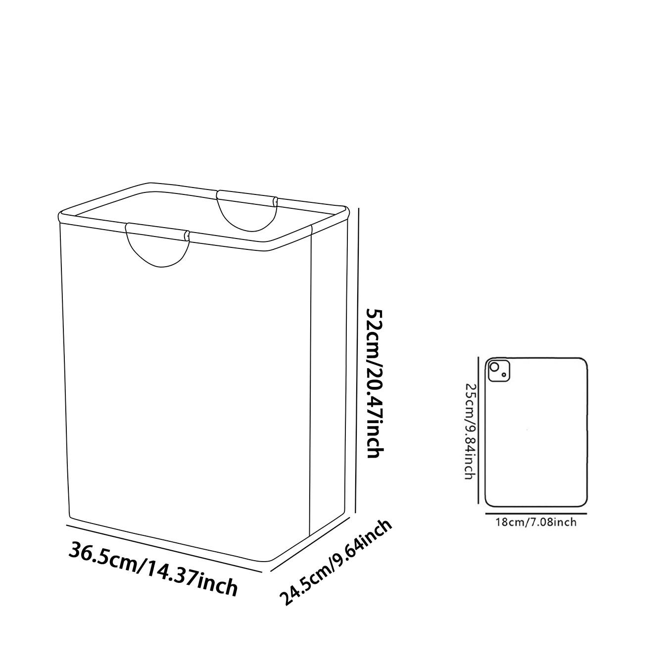 Honey Bee Text Pattern Open Storage Box, Foldable Laundry Basket with Handle, Home Bathroom Collapsible Clothes Organizer Bucket